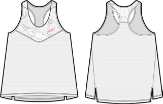 Майка KV+ ARENA running top woman,white\grey, 23SW02.0