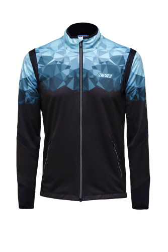 Разминочная куртка KV+ TORNADO jacket man black\turquoise, 24V104.21