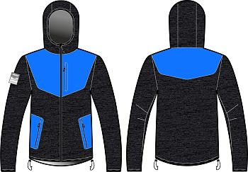 Разминочная куртка KV+ FOCA Jersey with hood man dark grey\blue, 23V122.2